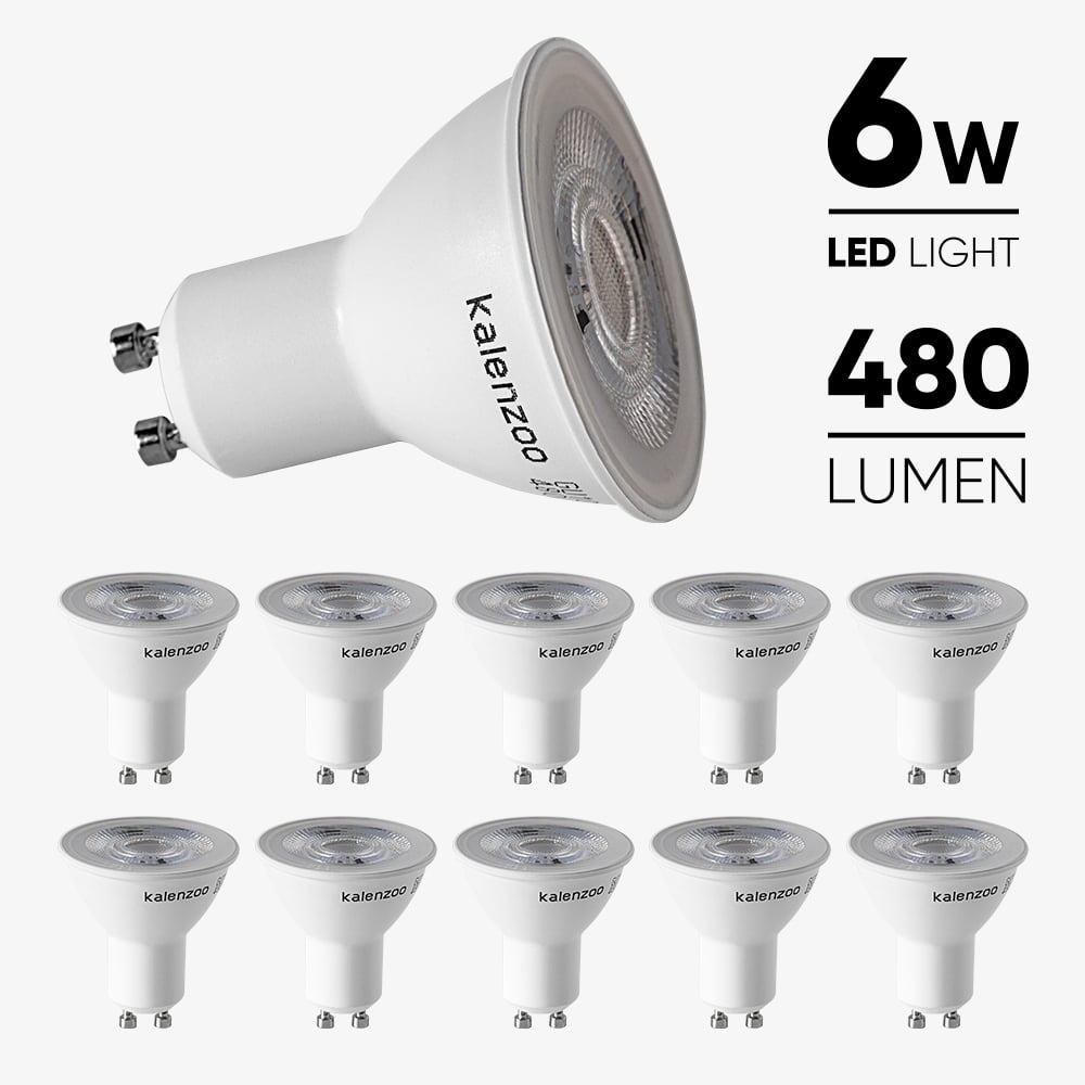 10x LED lampen met GU10 koel witte lamphouder 480lm - 6000K - Propixel