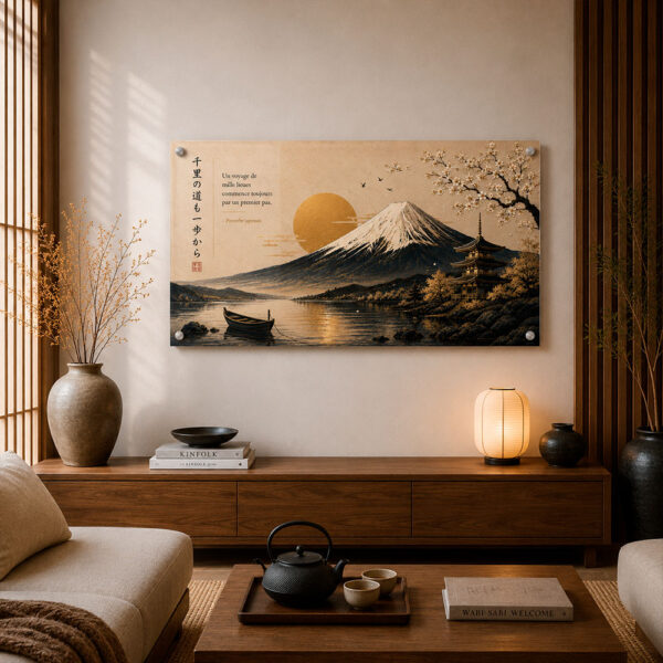 Tableau-Japonais-Plexiglas-Mont-Fuji-Sakura