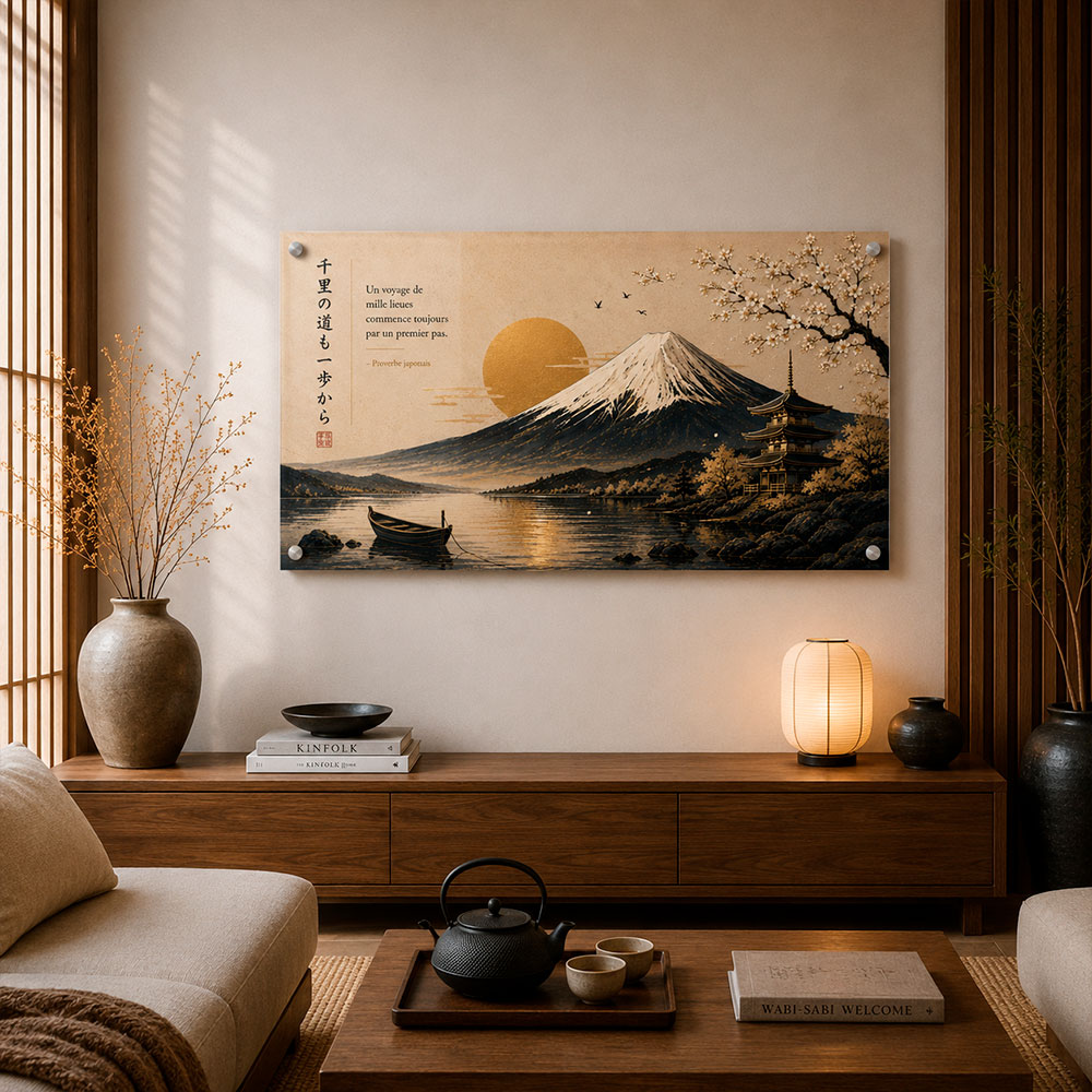 Tableau Japonais Plexiglas – Mont Fuji & Sakura Tableau-Japonais-Plexiglas-Mont-Fuji-Sakura