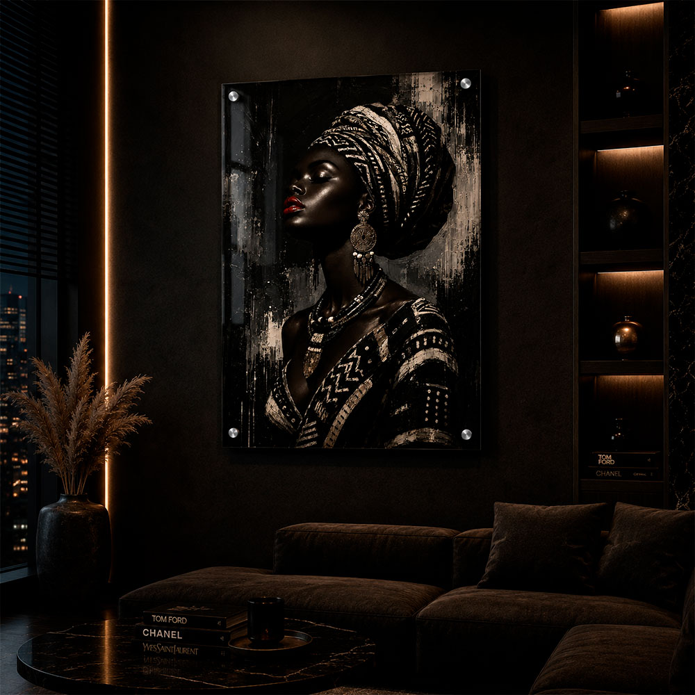 Tableau-Vertical-Plexiglas-–-Femme-Africaine-Noir-&-Blanc Tableau-Vertical-Plexiglas-–-Femme-Africaine-Noir-&-Blanc