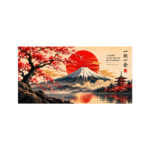 Détails du fichier joint tableau-horizontal-plexiglas-japonais-mont-fuji-sakura-background-white