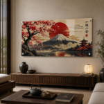 Tableau japonais en plexiglas 5 mm avec entretoises argentées
